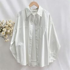 批发吾家有衣【纯棉 背后纽扣】纯棉<b class='q'>衬衫女</b>夏季衬衣外穿叠穿<b class='q'>长袖</b>上衣