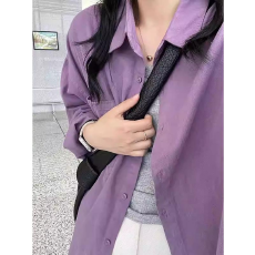 批发纯棉有口袋 <b class='q'>衬衫女</b>纯棉新款春秋韩版宽松设计感小众夏季休闲洋气
