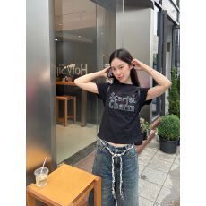 批发1*1纯棉 常规款 印花正肩短袖 高弹力新款夏季修身显瘦洋气上衣