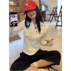 批发长袖t恤新款修身<b class='q'>打底衫</b>设计感小众常规款辣妹上衣