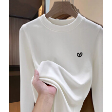 德绒打底衫女内搭秋冬季长袖磨毛t恤加绒加厚修身上衣服