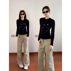 批发不漏腰长袖<b class='q'>t</b><b class='q'>恤</b>新款修身打底衫设计感小众常规款辣妹上衣