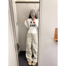 批发不漏腰长袖<b class='q'>t</b><b class='q'>恤</b>新款修身打底衫设计感小众常规款辣妹上衣