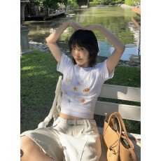 批发1*1纯棉 高弹力新款夏季修身显瘦洋气上衣