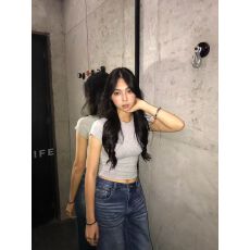 批发1*1纯棉 高弹力新款夏季修身显瘦洋气上衣