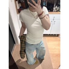 批发1*1纯棉 常规款 正肩短袖 高弹力新款夏季修身显瘦洋气上衣