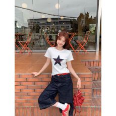 批发1*1纯棉 常规款 正肩短袖 高弹力新款夏季修身显瘦洋气上衣