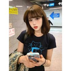 批发1*1纯棉 常规款 正肩短袖 高弹力新款夏季修身显瘦洋气上衣