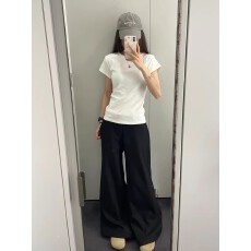 1*1纯棉 常规款 正肩短袖 高弹力新款夏季修身显瘦洋气上衣