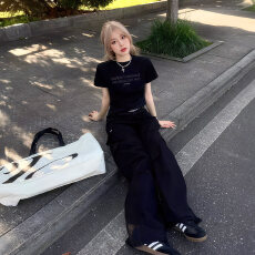 1*1纯棉 高弹力新款夏季修身显瘦洋气上衣