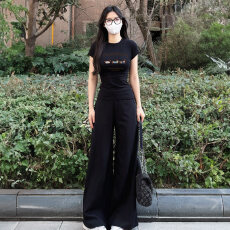 1*1纯棉 常规款 正肩短袖 高弹力新款夏季修身显瘦洋气上衣