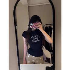 批发1*1纯棉 常规款 正肩短袖 高弹力新款夏季修身显瘦洋气上衣