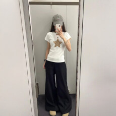 批发1*1纯棉 常规款 正肩短袖 高弹力新款夏季修身显瘦洋气上衣