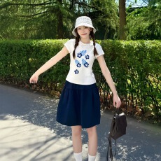 批发1*1纯棉 常规款 正肩短袖 高弹力新款夏季修身显瘦洋气上衣