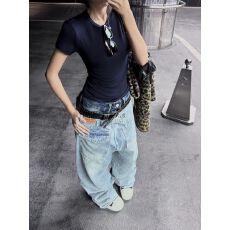 批发1*1纯棉 常规款 正肩短袖 高弹力新款夏季修身显瘦洋气上衣