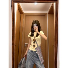 批发1*1纯棉 常规款 正肩短袖 高弹力新款夏季修身显瘦洋气上衣