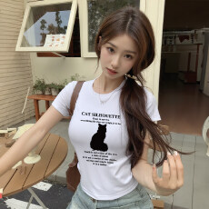 批发1*1纯棉 常规款 正肩短袖 高弹力新款夏季修身显瘦洋气上衣