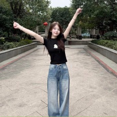 批发1*1纯棉 常规款 正肩短袖 高弹力新款夏季修身显瘦洋气上衣