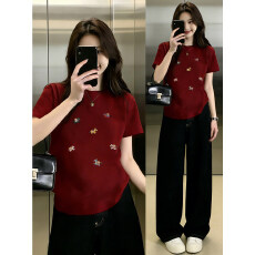 批发1*1纯棉 常规款 正肩短袖 高弹力新款夏季修身显瘦洋气上衣