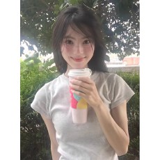 批发1*1纯棉 常规款 正肩短袖 高弹力新款夏季修身显瘦洋气上衣