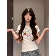 批发1*1纯棉 常规款 正肩短袖 高弹力新款夏季修身显瘦洋气上衣