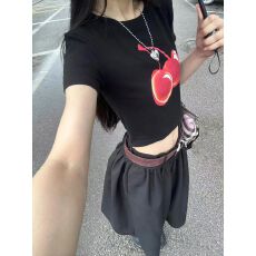 1*1纯棉 高弹力新款夏季修身显瘦洋气上衣