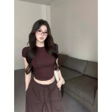 批发1*1纯棉 高弹力新款夏季修身显瘦洋气上衣