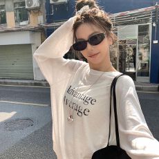 批发防晒罩衫女印花慵懒风<b class='q'>上衣</b>微透长袖斜肩防晒罩衫