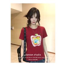 1*1纯棉 常规款 正肩短袖 高弹力新款夏季修身显瘦洋气上衣