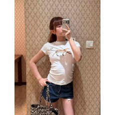 批发1*1纯棉 常规款 正肩短袖 高弹力新款夏季修身显瘦洋气上衣