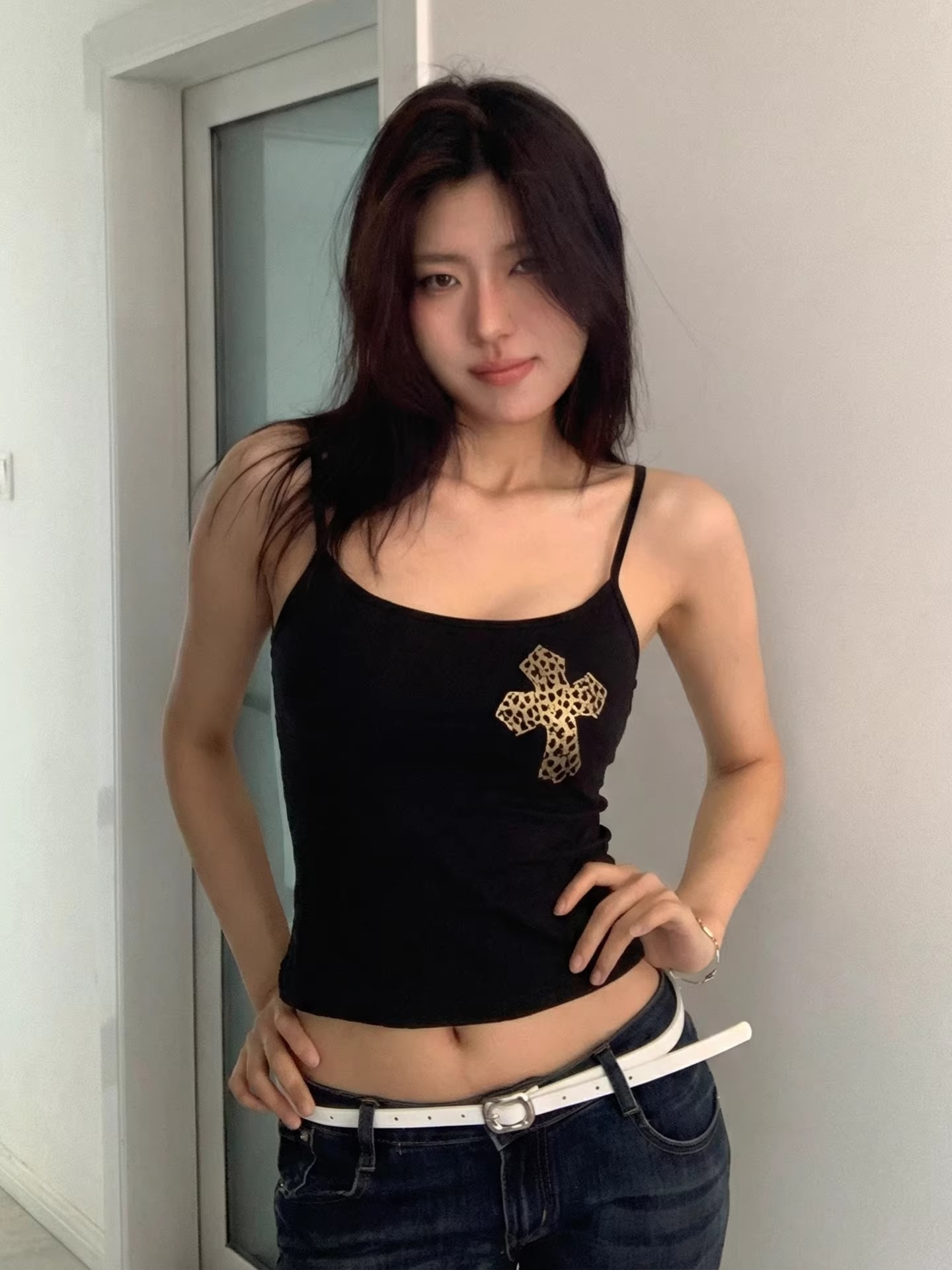 벨트 가슴 패드 여름 도파민 착용 가져 가라. 캐미솔 아메리칸 핫걸 몸매 가꾸기 슬림해 보이는 작은 조끼