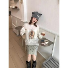 批发防晒罩衫女印花慵懒风上衣微透<b class='q'>长袖</b>斜肩防晒罩衫