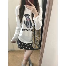 批发防晒罩衫女印花慵懒风上衣微透长袖斜肩防晒罩衫