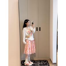 批发防晒罩衫女印花慵懒风上衣微透长袖斜肩防晒罩衫