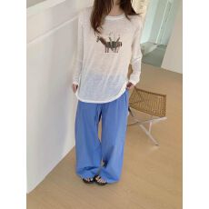 批发防晒罩衫女印花慵懒风上衣微透长袖斜肩防晒罩衫