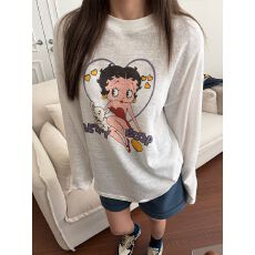 批发防晒罩衫女印花慵懒风上衣微透长袖斜肩防晒罩衫