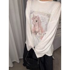 批发防晒罩衫女印花慵懒风上衣微透长袖斜肩防晒罩衫