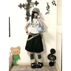 批发1*1纯棉 波点常规款 正肩短袖 高弹力新款夏季修身显瘦洋气上衣