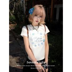 批发1*1纯棉 常规款 正肩短袖 高弹力新款夏季修身显瘦洋气上衣