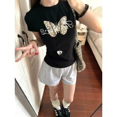 批发1*1纯棉 常规款 正肩短袖 高弹力新款夏季修身显瘦洋气上衣