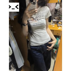 批发1*1纯棉 常规款 正肩短袖 高弹力新款夏季修身显瘦洋气上衣