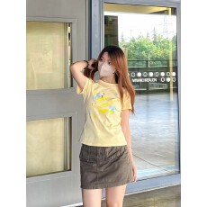 批发1*1纯棉 常规款 正肩短袖 高弹力新款夏季修身显瘦洋气上衣