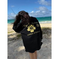 批发纯棉210克精梳精密<b class='q'>印花</b>秋季宽松长袖T恤女