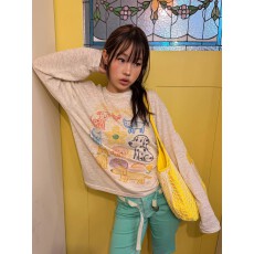 批发纯棉210克精梳精密<b class='q'>印花</b>秋季宽松长袖T恤女