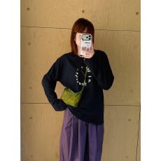 批发<b class='q'>纯棉</b>210克精梳精密印花秋季宽松长袖<b class='q'>T</b><b class='q'>恤</b>女