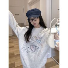 纯棉复合卫衣 宽松慵懒风chic圆领卫衣
