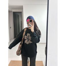 纯棉复合卫衣 宽松慵懒风chic圆领卫衣