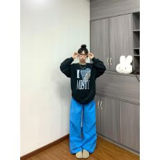 批发纯棉复合卫衣 宽松慵懒风chic圆领卫衣