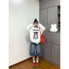 批发纯棉复合卫衣 宽松慵懒风chic圆领卫衣