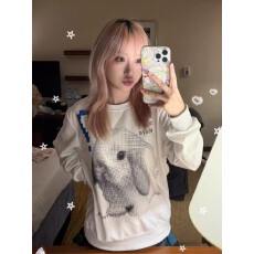 批发纯棉复合卫衣 宽松慵懒风chic圆领卫衣